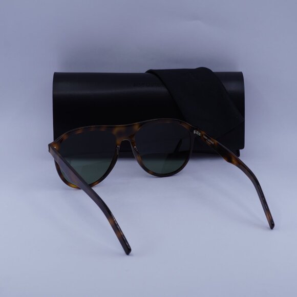 Saint Laurent SL432 SLIM 002 Aviator Sunglasses - Havana/Green - Picture 10 of 10
